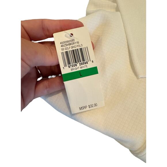 IZOD Golf Pro Tech Grid Polo NWT Men’s L Bright White - Picture 6 of 10